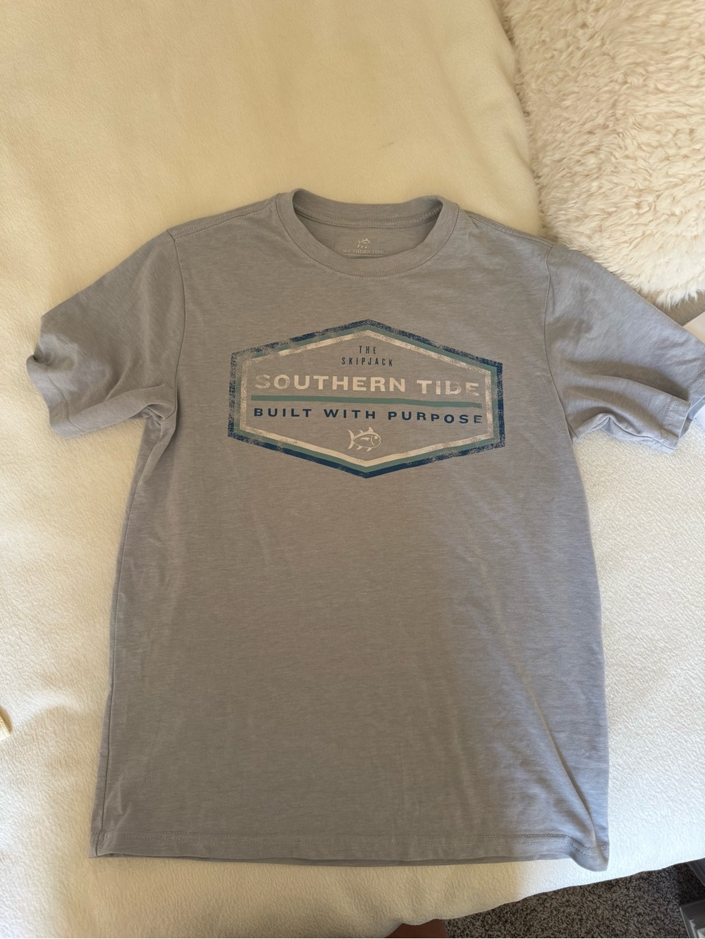 SOUTHERN TIDE Gray Short Sleeve Logo Tee